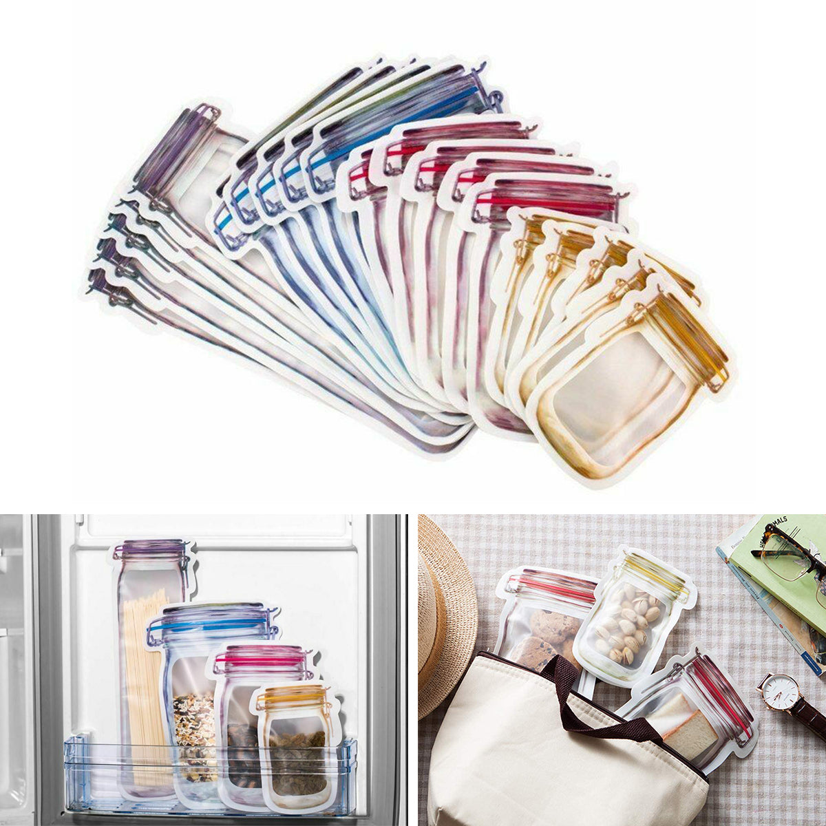 Reusable Mason Jar Zip Bags